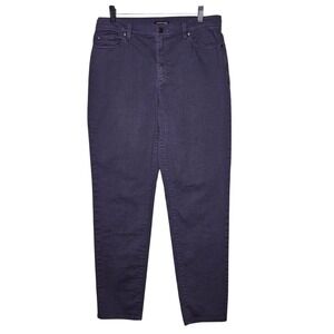 Eileen Fisher Organic Cotton Blend Navy Denim Jeans‎ Womens M Office Minimalist